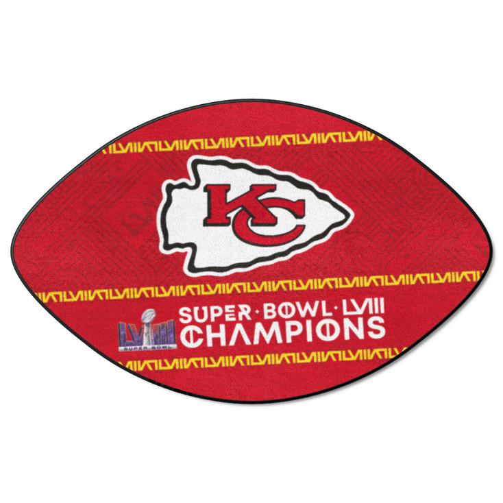 20.5" x 32.5" Kansas City Chiefs Super Bowl LVIII Football Shape Mat