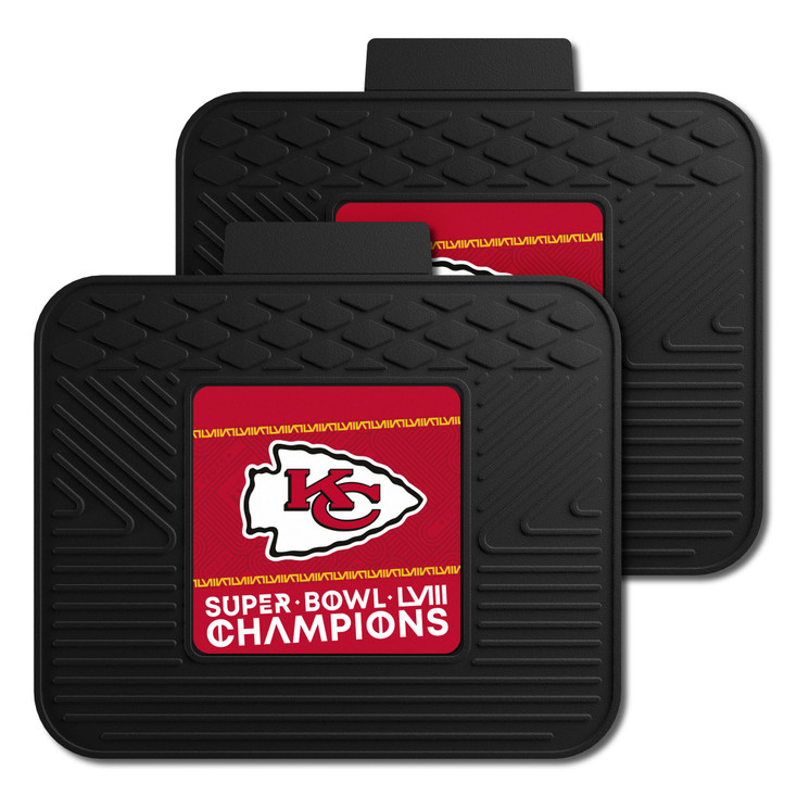 14" x 17" Kansas City Chiefs Super Bowl LVIII Vinyl Car Utility Mat, Set of 2