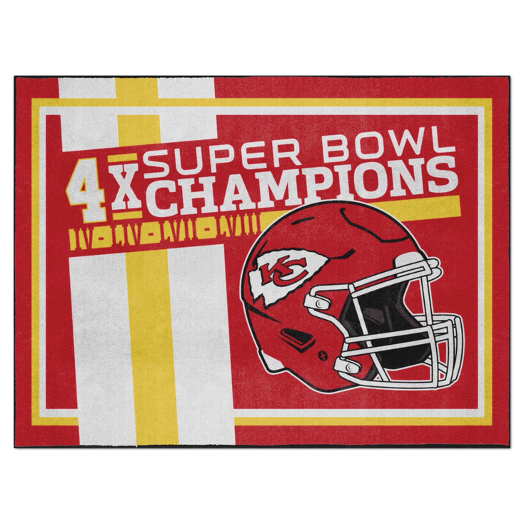 8' x 10' Kansas City Chiefs 4x Super Bowl Champs Dynasty Red Rectangle Rug