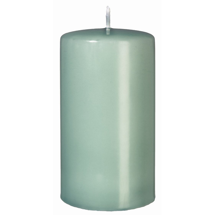 6" Seafoam Green Pillar Candles, Set of 4