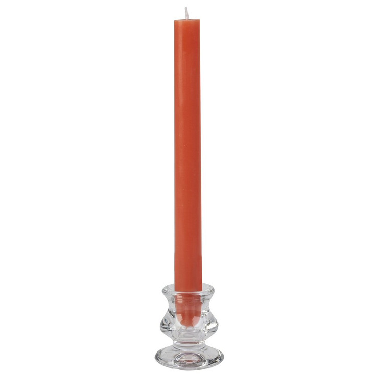 10" Amber Orange Taper Candles, Set of 12