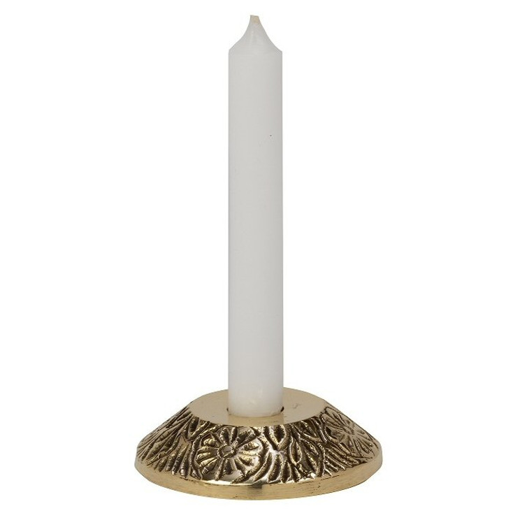 2.75" Brass Scroll Design Taper Candlestick Candle Holders, Set of 6