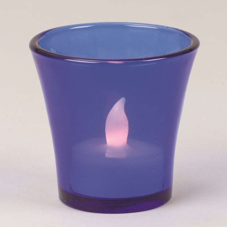 2.625" Cobalt Blue Flared Glass Votive Candle Holders, Set of 12