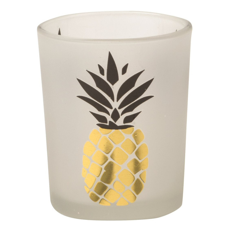 2.5" Pineapple Frosted Glass Votive Candle Holders, Set of 12