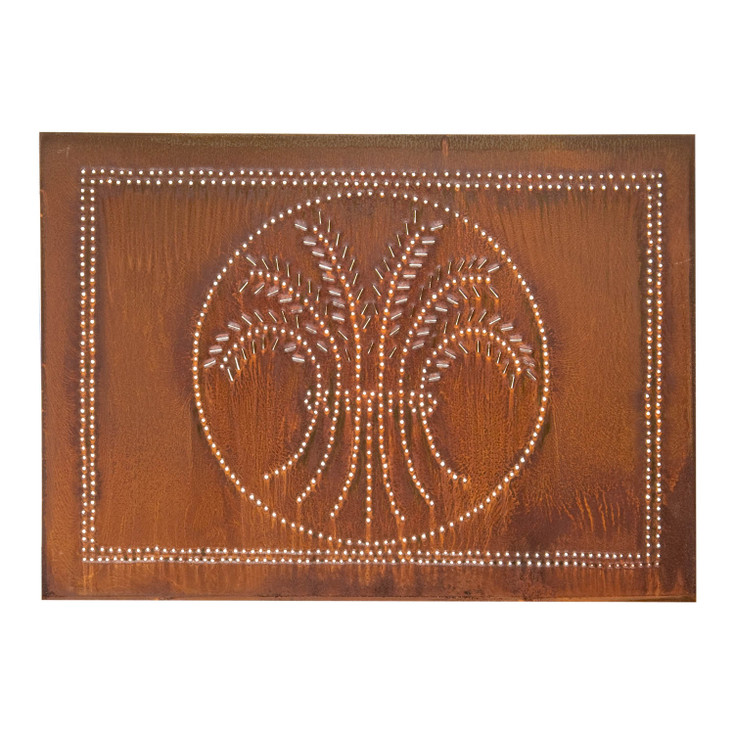 Horizontal Wheat Cabinet Panel in Rustic Tin