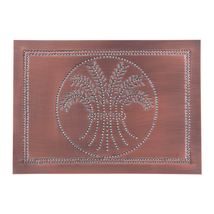 Horizontal Wheat Cabinet Panel in Solid Copper