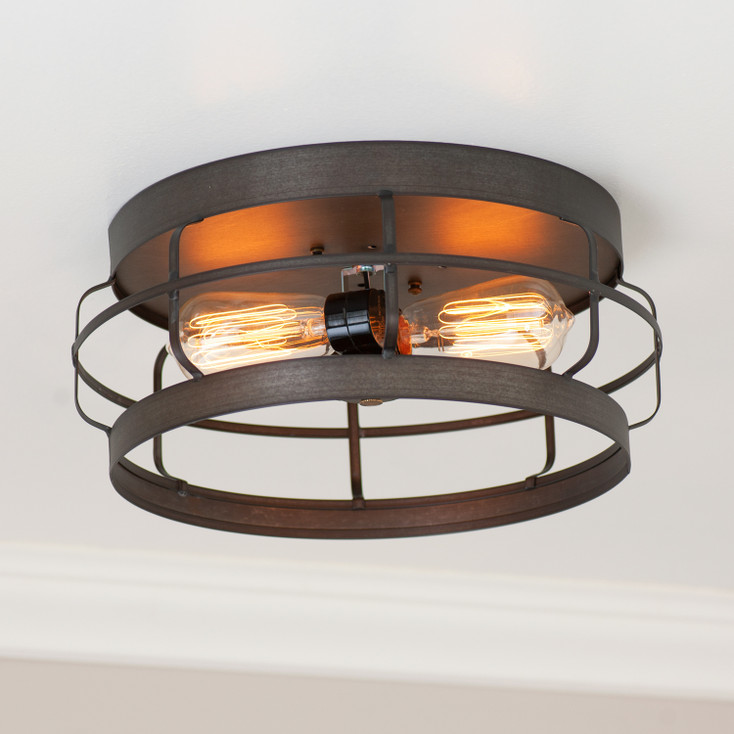 11-Inch Round Strap Flush Mount Ceiling Light