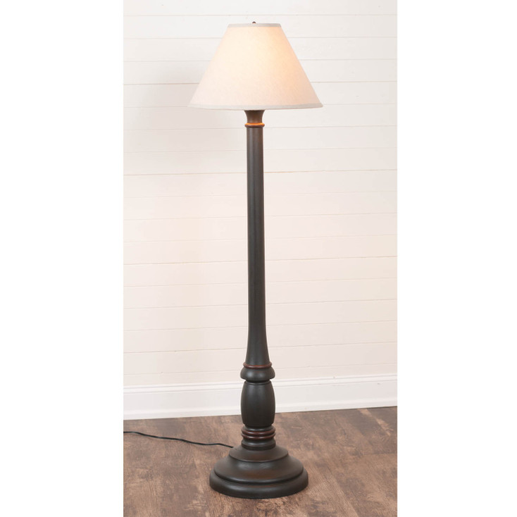 Brinton House Floor Lamp in Rustic Black with Linen Fabric Shade