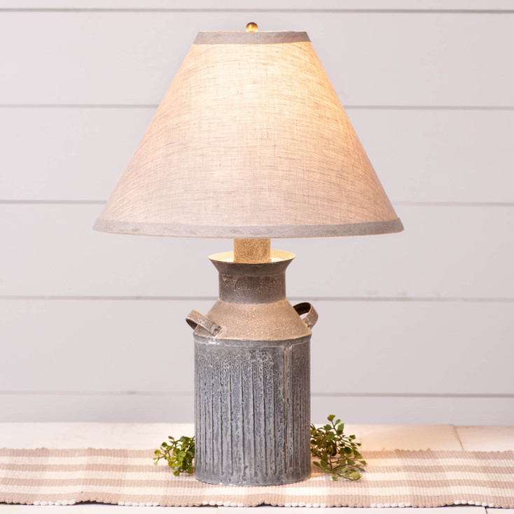 Milk Jug Lamp with Ivory Linen Shade