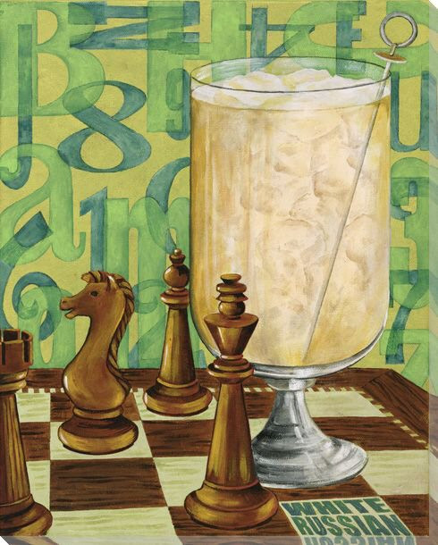 White Russian Wrapped Canvas Giclee Print Wall Art