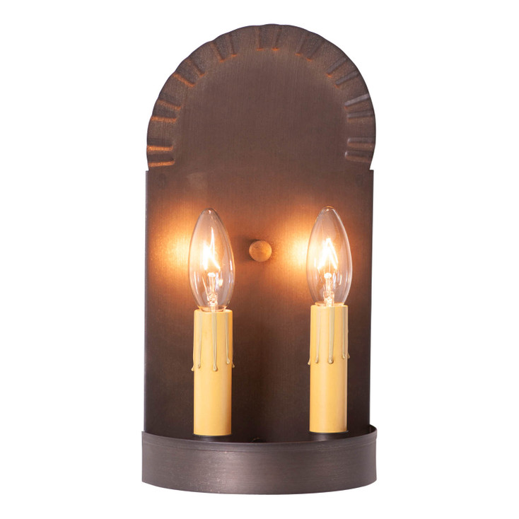 2-Light Colonial Electric Tin Sconce