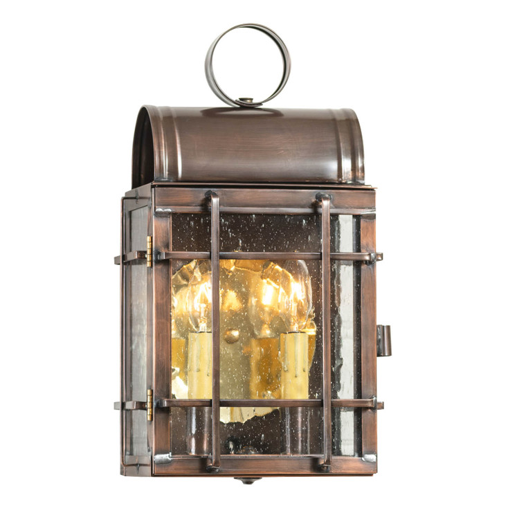 Carriage House Outdoor Wall Light in Solid Antique Copper - 2 Light