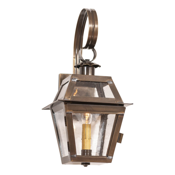 Jr. Town Crier Outdoor Wall Light in Solid Weathered Brass - 1 Light