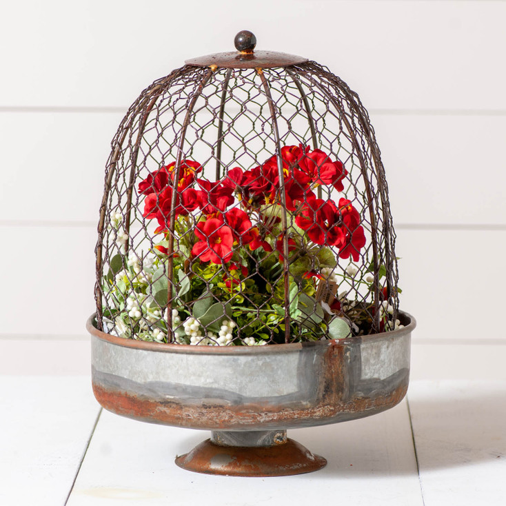 Chicken Wire Dome Planter