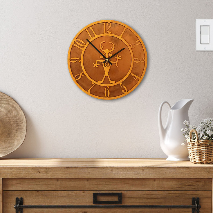 Moab Man Baltic Birch and Metal Tableau Wall Clock