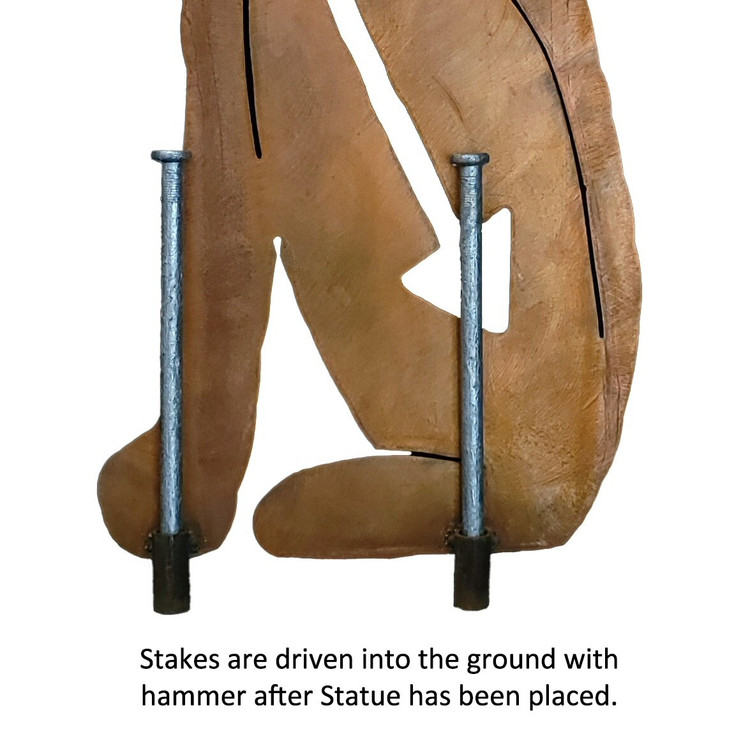 Bigfoot Sasquatch in UTV Side by Side Off-Road Vehicle Rust Metal Garden Stake Yard Art