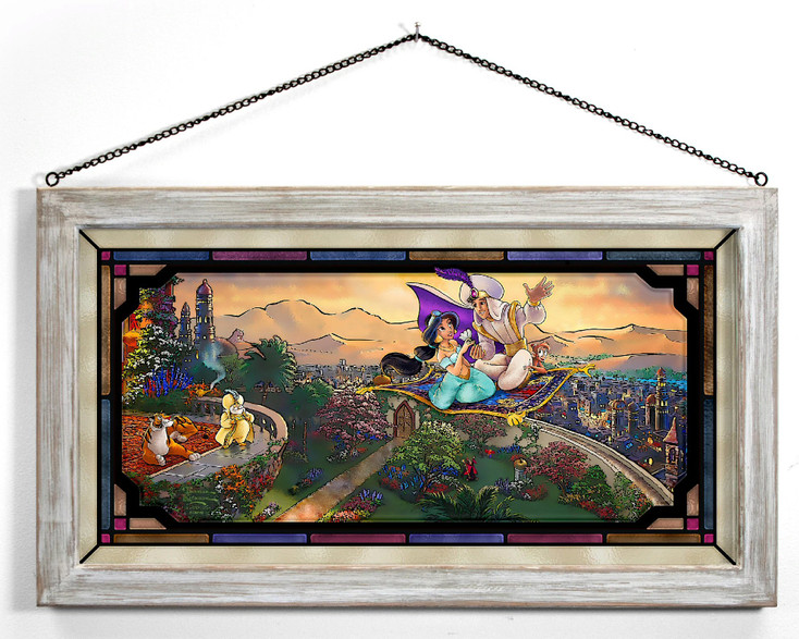 Disney Aladdin Framed Glass Art