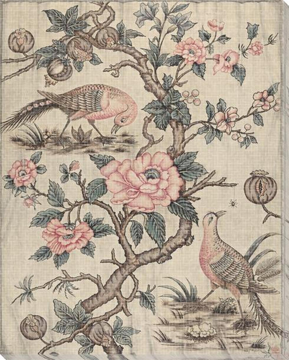 Vintage Bird Chintz 1 Wrapped Canvas Giclee Art Print Wall Art