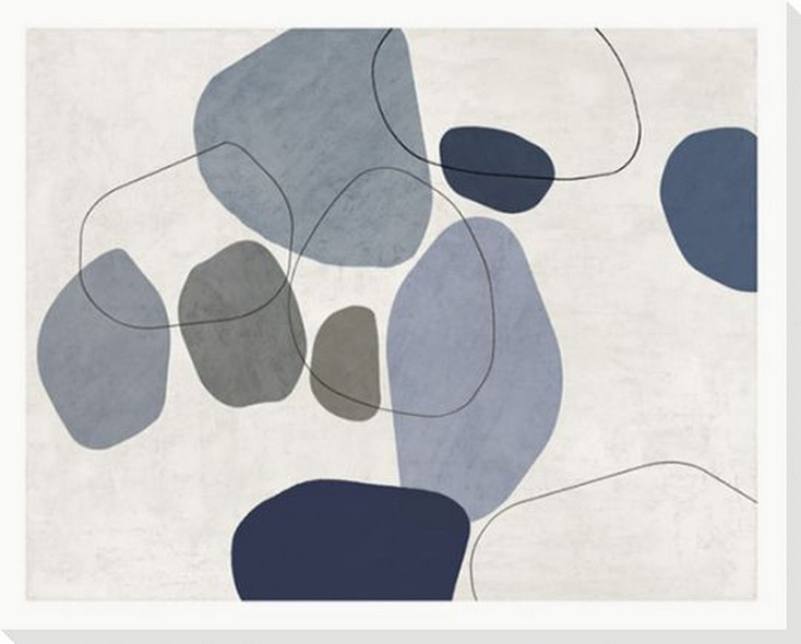 River Stones Blue 3 Wrapped Canvas Giclee Art Print Wall Art
