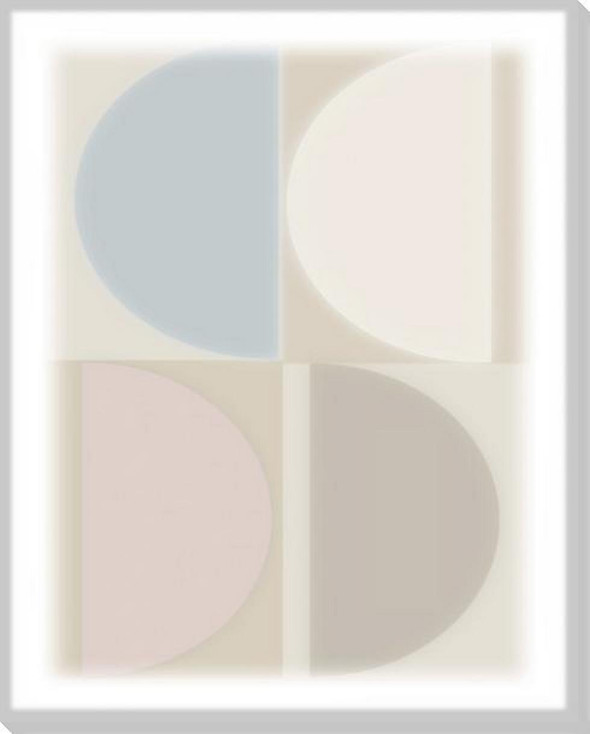 Split Circle V Wrapped Canvas Giclee Art Print Wall Art