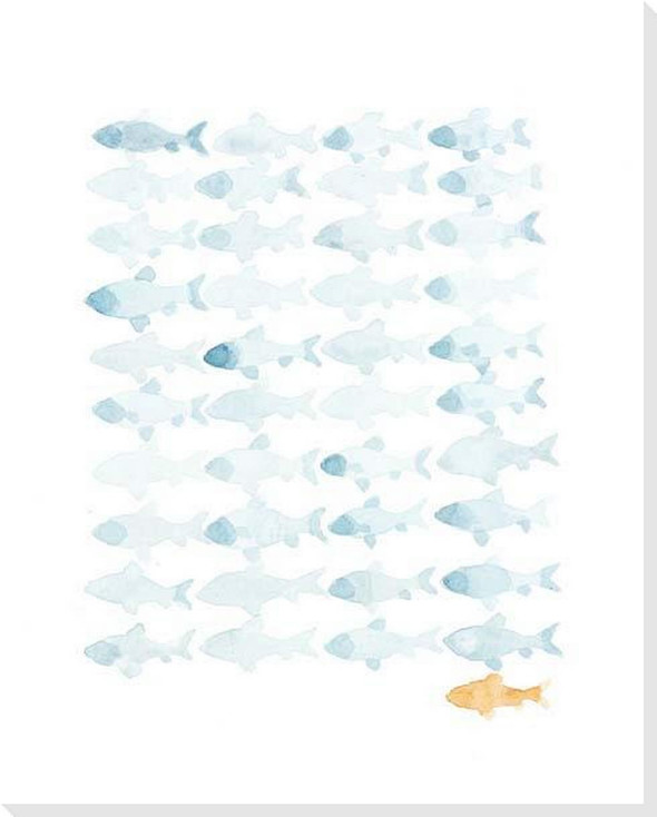Goldfish Swimming Wrapped Canvas Giclee Art Print Wall Art
