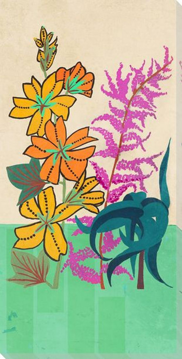 Silkscreen Garden 2 Wrapped Canvas Giclee Art Print Wall Art