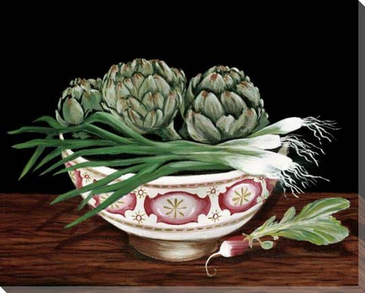 Artichoke & Onions Wrapped Canvas Giclee Art Print Wall Art