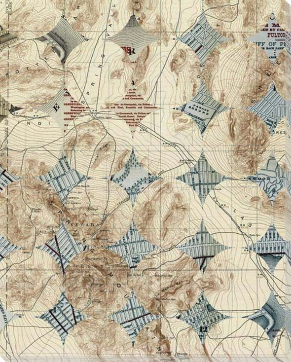 Cartography Party Three Wrapped Canvas Giclee Art Print Wall Art