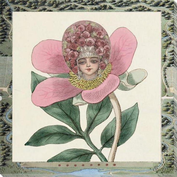 Flower Lady Wrapped Canvas Giclee Art Print Wall Art