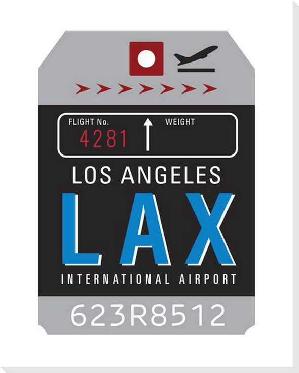 Destination Tags 3 Los Angeles Wrapped Canvas Giclee Art Print Wall Art