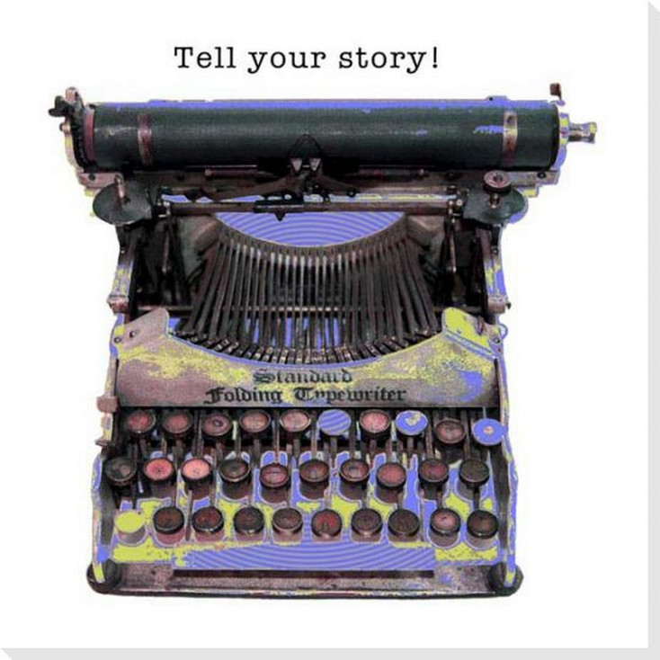 Tell Your Story! Typewriter Wrapped Canvas Giclee Art Print Wall Art