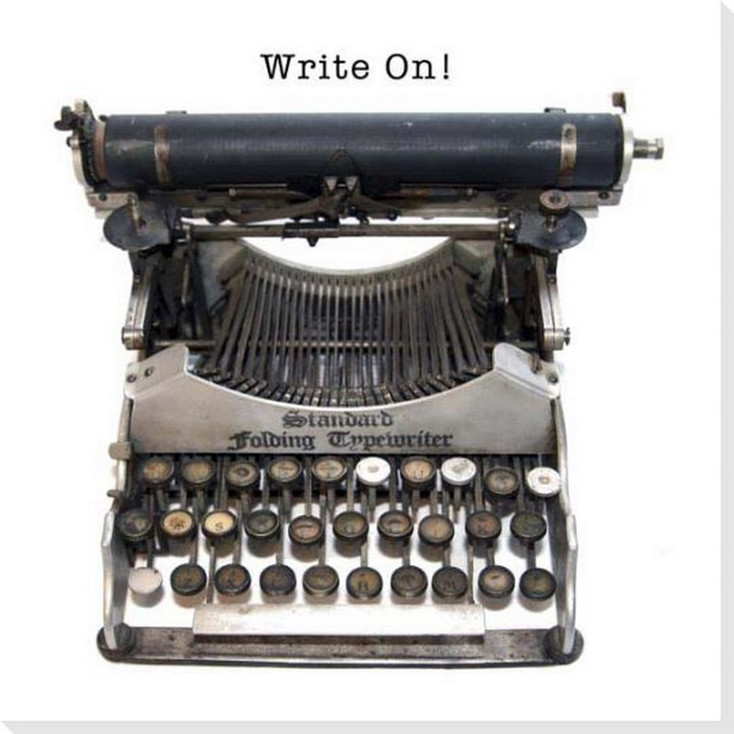 Write On! Typewriter Wrapped Canvas Giclee Art Print Wall Art