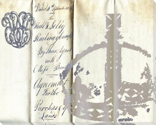 Crown Script on Cream Wrapped Canvas Giclee Print Wall Art