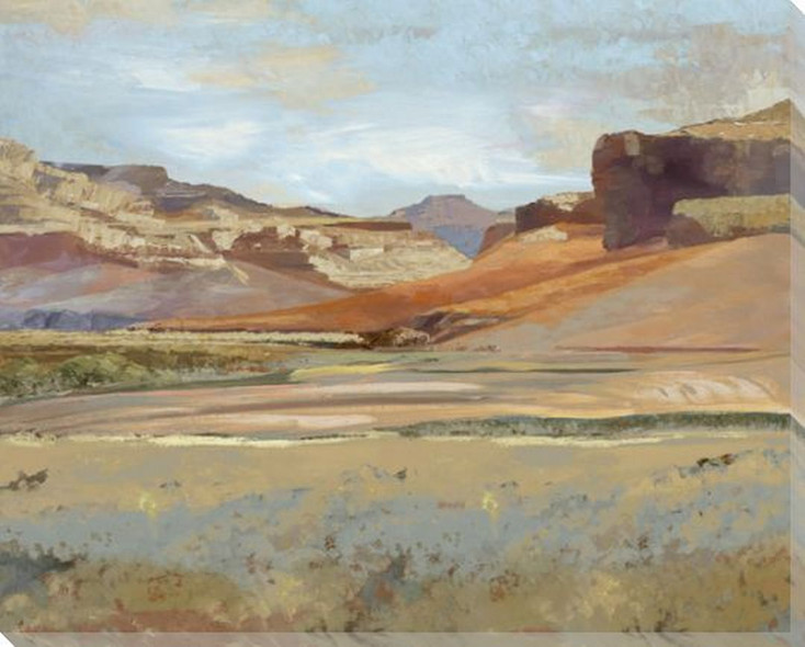 Cowboy And Landscape III Wrapped Canvas Giclee Art Print Wall Art