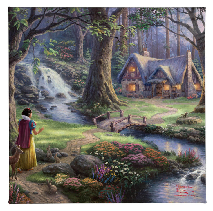 14" Disney Snow White Discovers the Cottage Wrapped Canvas Art Print Wall Art