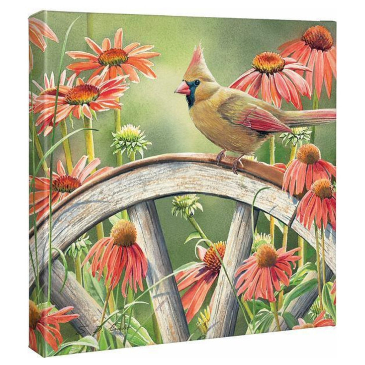 14" x 14" Hiding in Plain Sight Cardinal Wrapped Canvas Wall Art