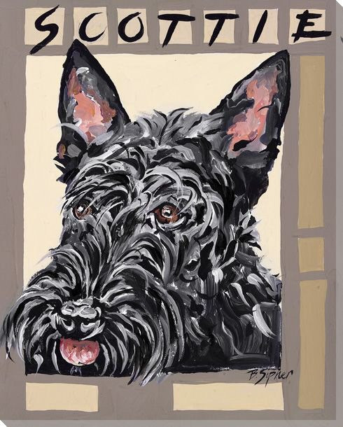Scottie Dog Wrapped Canvas Giclee Print Wall Art