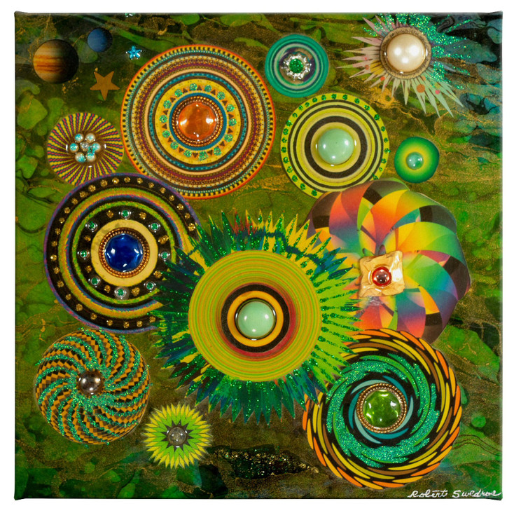14" x 14" Cosmic Energy Wrapped Canvas Wall Art