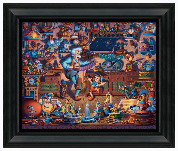 19" x 22.5" Disney Pinocchio Framed Canvas Wall Art