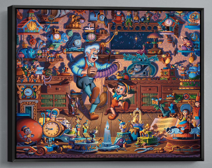 28" x 35" Disney Pinocchio Framed Canvas Wall Art