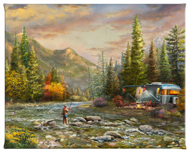 8" x 10" Living the Dream Airstream I Wrapped Canvas Wall Art