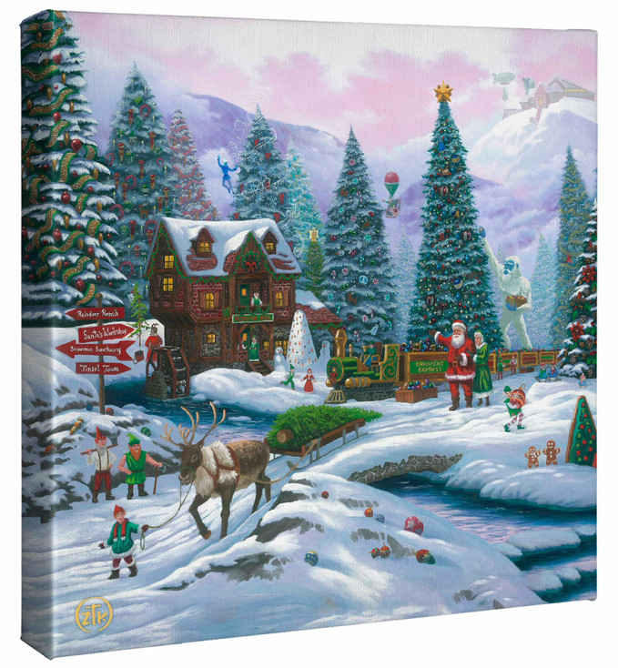 14" x 14" Christmas Tree Forest Wrapped Canvas Wall Art