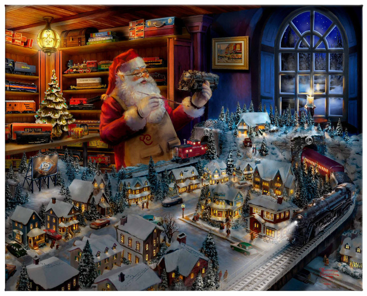 24" x 30" Santa's Final Touch, A Lionel Legacy Wrapped Canvas Wall Art
