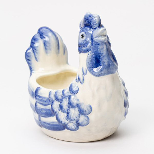 Dutch Blue Rooster Porcelain Planter
