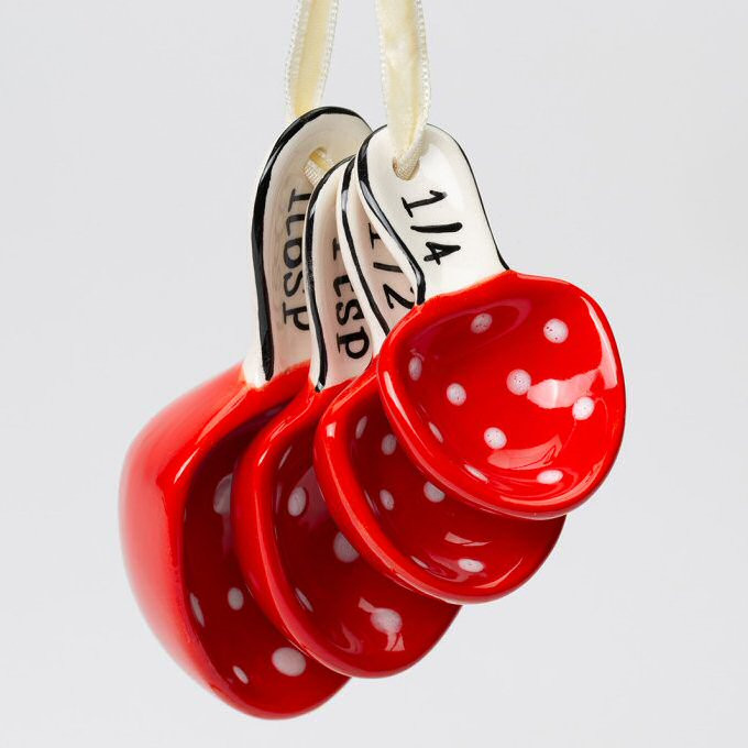 Mushroom Porcelain Measuring Spoons, Set of 4
