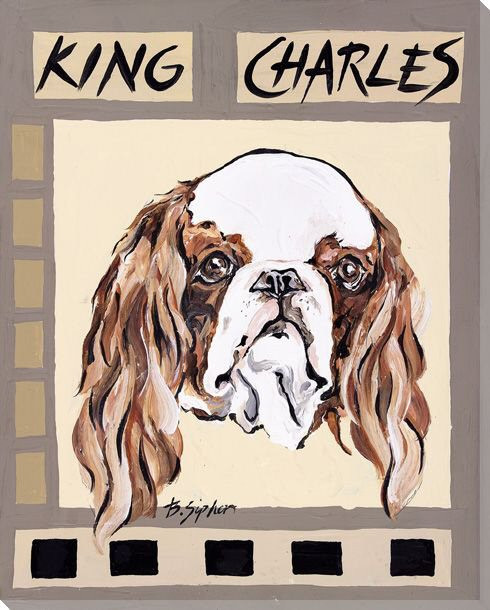 King Charles Dog Wrapped Canvas Giclee Print Wall Art