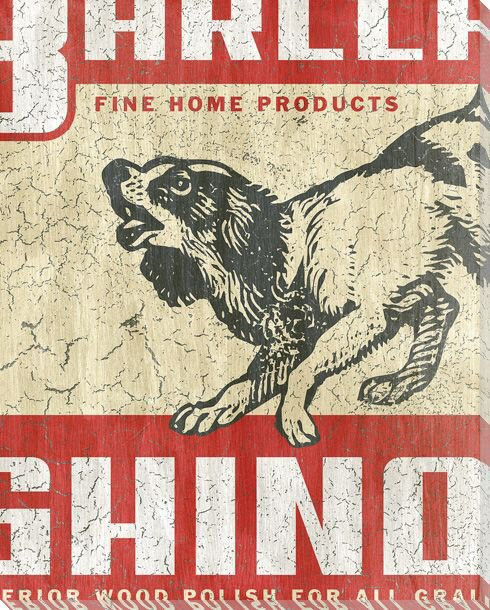 General Store Dog Wrapped Canvas Giclee Print Wall Art