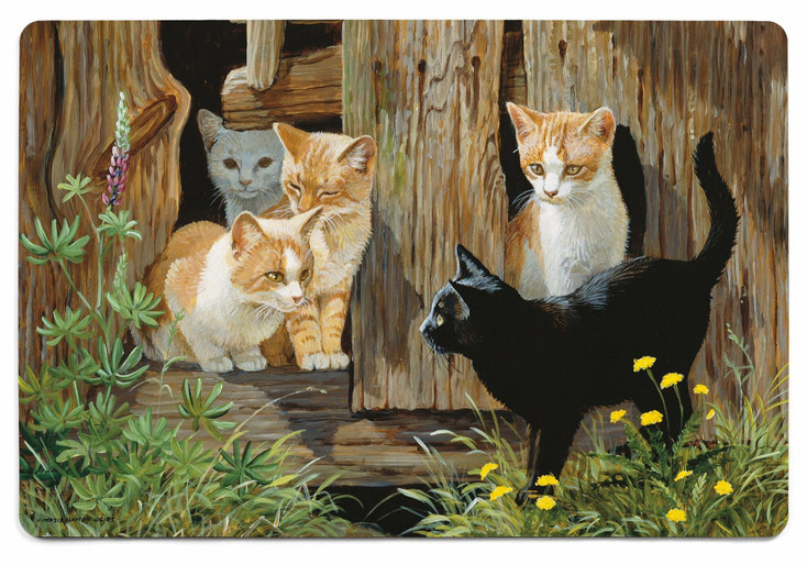 2' x 3' Hole in the Wall Gang Kittens Floor Mat by Persis Clayton Weirs