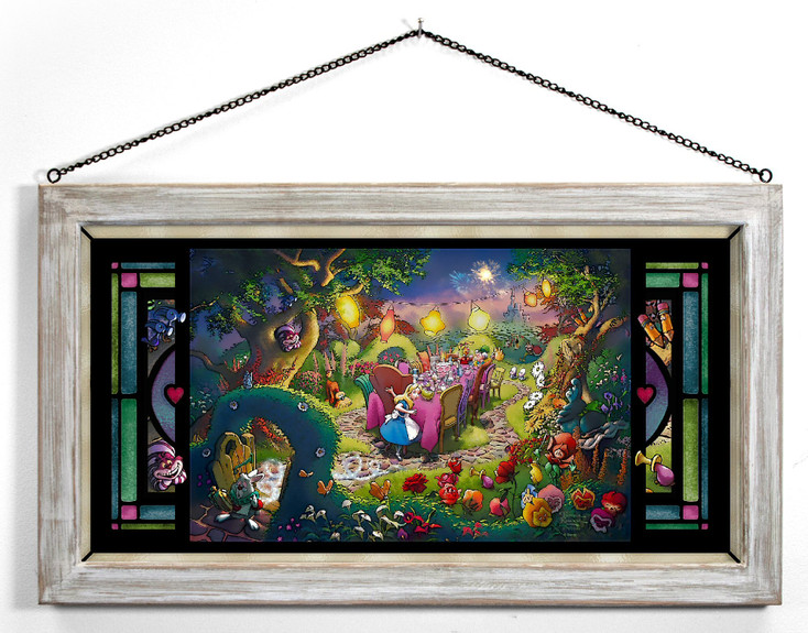 23" Disney Mad Hatter's Tea Party Framed Glass Art