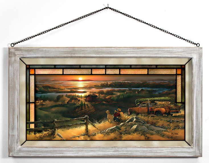 23" Best Friends Framed Glass Art